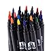 qianshan Dual Brush Pen Colored Art Markers 24 Colors - With Fineliner Fibre Tip 0.4 Fine Point - Sketch Drawing Marker - perfect for coloring books for adults