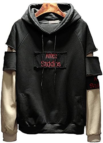 UPIShi Japanese Hoodie Sweatshirts Mens Long Sleeve Loose Sweater Casual Pullover