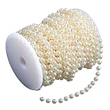 Bead Roll, Airkoul Ivory 8mm X 20m/66ft Acrylic Pearl Bead Roll Strand Garland DIY Party Wedding