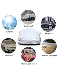 Kayme Cuatro Capas Impermeable Todo clima Cubiertas de Coche con Cremallera de Algodón Sun Uv Rain Protection para Automobiles Interior al Aire Libre Sedan Hatchback Mpv Jeep SUV