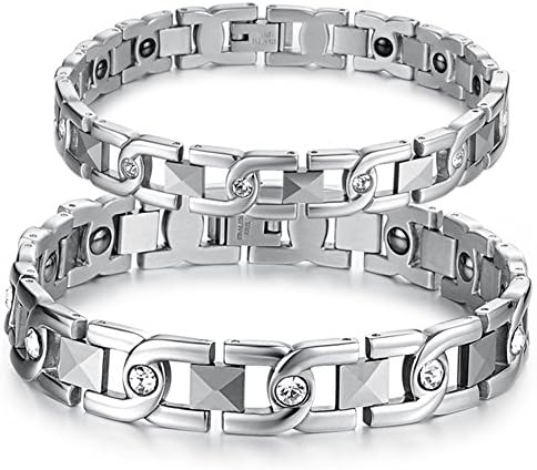 Hematite Magnetic Energy Bracelet Germanium Power CZ Crystal Inlay Balance Wristband