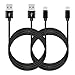 Micro USB Cable [2 Pack 3.3ft] Nylon Braided Data Cable Charging cord Micro 5pin & Data Sync Cable Compatible with Samsung Galaxy,Note, Android,LG,HTC One,Nexus,Tablets and More Android Device (Black)
