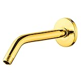 OFFO Shower Arm with Flange, 10 in Bright Gold Wall