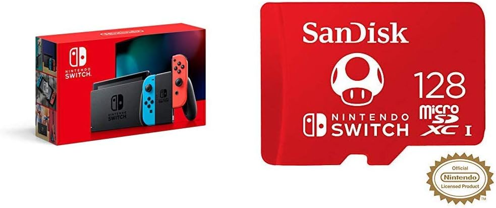 Nintendo Switch with Neon Blue and Neon Red Joy‑Con - HAC-001(-01): Electronics