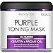 Purple Hair Mask - Remove Yellow & Overtones for Blonde Hair, Platinum & Ash Hair - Made in the USA - Goes Well with Purple Shampoo - for Brassiness with Retinol and Keratin - Overtone Purple - 8 oz