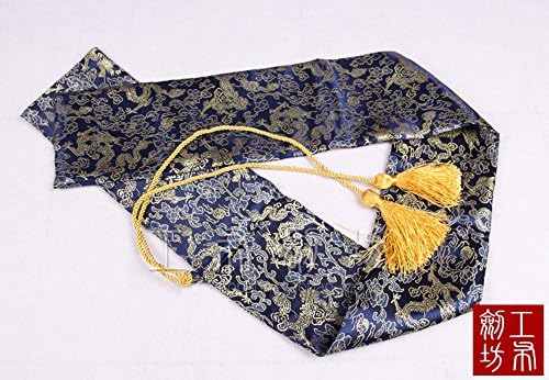 Japanese Samurai Sword Katana Soft Case Sword Bag Long Tassel Blue Cloud Dragon 130cm X 13cm