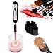 Herwiss Electric Makeup Brush Cleaner and Dryer Machine, Makeup Brush Cleaning Tool with 8 Rubber Holders, Automatic Spinner Cleaner, Cleans & Dries Makeup Brushes in Seconds