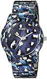 GUESS Women's U0425L1 Iconic Blue Watch with Animal Print Bracelet & Dial