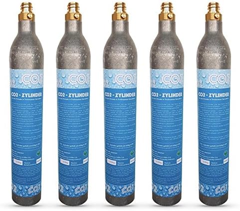 Neues Wasser Group 5 x CO2 Cylinder for SodaStream Crystal Home Soda Stream, etc. up to 60 Litres Bubble Water Filling New & Co Filled.