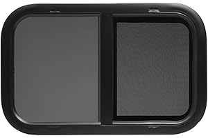 TOUGH GRADE ToughGrade Horizontal Sliding Black RV Window 24" X 20" X 1 1/2" Includes Mounting Ring