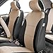 FH Group Car Seat Covers Classic Khaki Full Set Beige Automotive Seat Covers, Airbag and Split Rear Car Seat Cover Universal Fit Interior Accessories Cars Trucks SUV Car Accessories Van Seat Covers