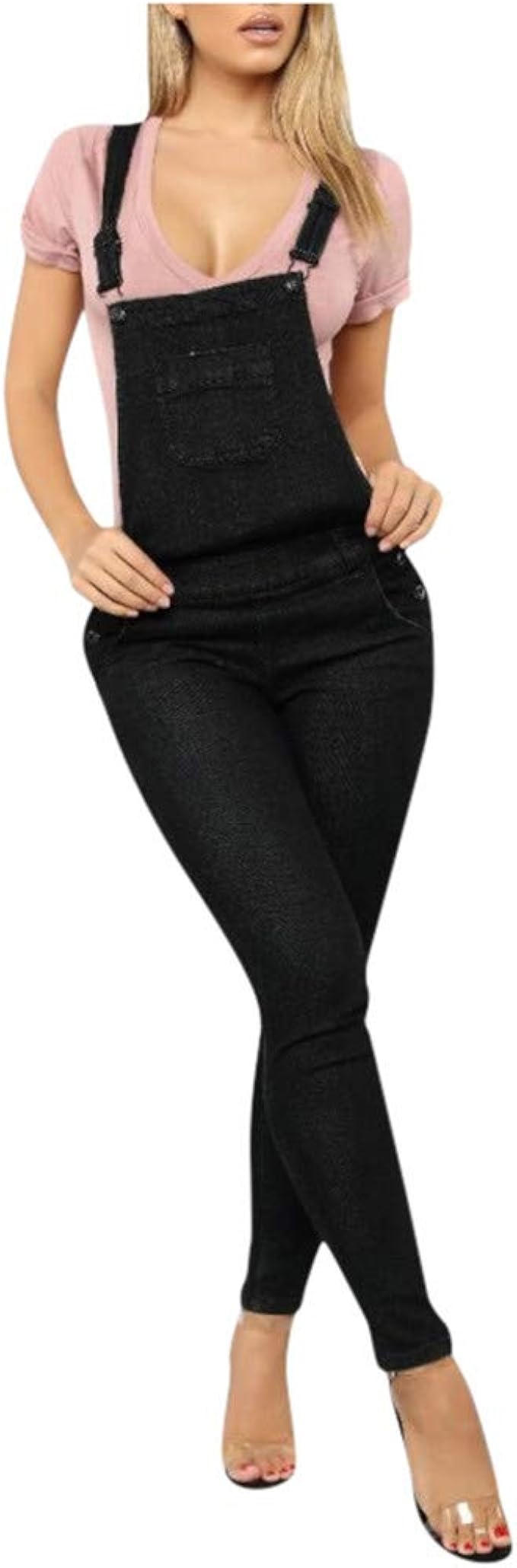 KLGDA_Women Women's Tight Denim Overalls Fashion Bib Pants