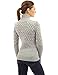 PattyBoutik Women Mock Neck Marled Zip Up Cardigan (Light Gray and White Medium)