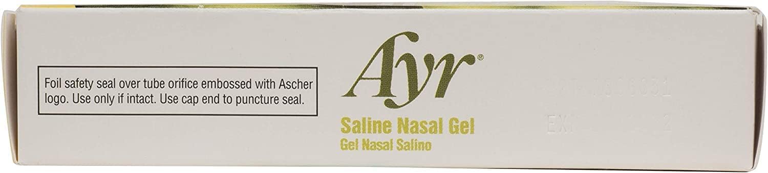 AYR Saline Nasal Gel, with Soothing Aloe, 0.5 Ounce Tube (Pack of 3)
