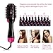[Upgrated] Hot Air Brush, ONME One Step Hair Dryer & Volumizer Multi-functional 3-in-1 Salon Negative Ion Hair Straightener&Curly Hair Comb include 6pcs Plastic Alligator Hair Clips.