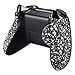 eXtremeRate Textured White Back Panels, Comfortable Non-slip Side Rails, 3D Splashing Handles, Game Improvement Replacement Parts for Microsoft Xbox One X & One S Controller