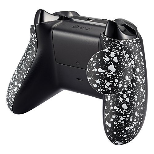 eXtremeRate Textured White Back Panels, Comfortable Non-slip Side Rails, 3D Splashing Handles, Game Improvement Replacement Parts for Microsoft Xbox One X & One S Controller eXtremeRate Textured White Back Panels, Comfortable Non-slip Side Rails, 3D Splashing Handles, Game Improvement Replacement Parts for Microsoft Xbox One X & One S Controller