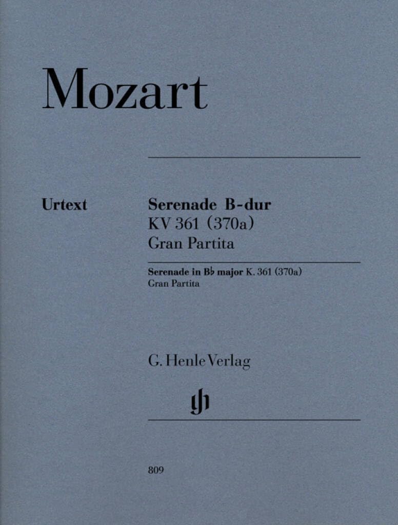 Serenade Gran Partita B Major K. 361 (370a)2 oboes, 2 clarinets, 2 basset horns, 4 horns, 2 bassoons and double bass