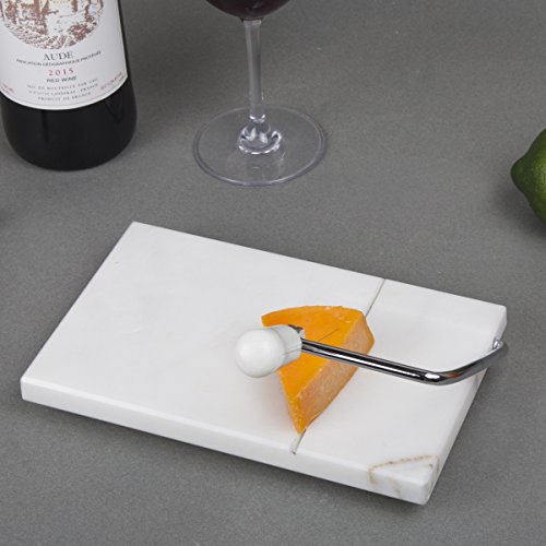 Creative Home 84008 5' x 8' Cheese Slicer, Cutter Natural Stone Marble, 5" X 8", White
