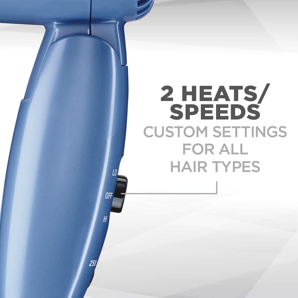 Conair 1600 Watt Compact Hair Dryer with Folding Handle, Dual Voltage Travel Dryer: Beauty