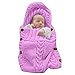 XMWEALTHY Newborn Baby Wrap Swaddle Blanket Knit Sleeping Bag Sleep Sack Stroller Wrap for Baby(Pink) (0-6 Month)