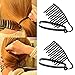 Hisight 2pcs Women Girls DIY Fast Styling Volume Insets Hair Clip Boost Comb French Twist Maker Fast Volume Twist Hair Boost Comb Hair Up Maker Tool Set (Black)