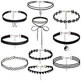 Choker Necklace 10 Pcs Choker Necklace Women Black Choker Velvet Choker Set
