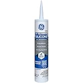 GE All Purpose Silicone Caulk, Clear, 10 fl oz Cartridge, 1 Pack - 100% Waterproof Silicone Sealant, Stronger Adhesion, Freeze &amp; Sun Proof