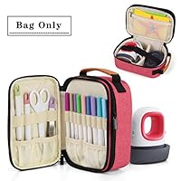 Luxja Double-Layer Carrying Case Compatible with Cricut Easy Press Mini, Tote Bag Compatible with Cricut Easy Press Mini and Supplies (Bag Only), Red