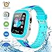 Jsbaby Kids Smartwatch Waterproof GPS/LBS Tracker Phone Compatible iOS Android for Children 3-12 Girls Boys SOS Call Remote Camera Two Way Call Touch Screen Games Christmas Birthday (Blue)