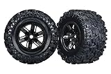Traxxas 7772 Maxx AT Tires Pre-Glued on X-Maxx Black Wheels (pair)