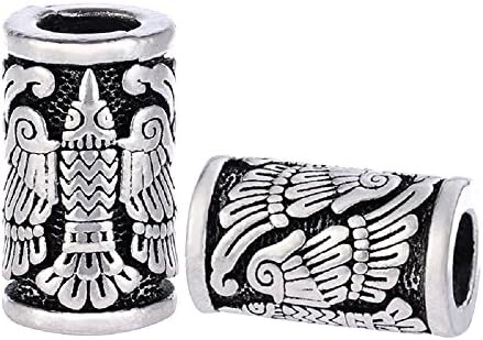 MYAROMA FINDINGS Vikings Eagle Bird Charm Beads for Bracelets for Pendant Necklace DIY Beard Hair Beads Charm โฆ