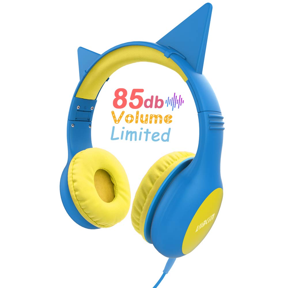 Cat Ears Headphones, LOBKIN Kids Headsets Cat Ear Headband Earphone On Ear for Children,Girls,Adult,Foldable Headphone with Glowing Light, Compatible with phone,Samsung, Kindle Fire, iPad Tablets