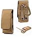 Belt pouch iPhone 7 Plus Holster Hwin Nylon MOLLE Tactical Smartphone Belt Clip Holster Pouch Protective Carrying Case Belt Waist Bag for iPhone 6 Plus Galaxy S7 Edge Plus LG G5 with Case + a Clip-Tan