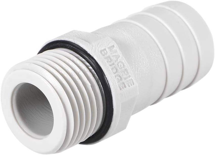 sourcing map PVC Barb Hose Fitting Connector Adapter 19mm or 47/64" Barbed x 1/2" G Male Pipe 6pcs, Grey, 47/64" x G1/2 - Image 4