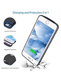 Funda de batería para iPhone 8 Plus 7 Plus, 5500 mAh, funda delgada portátil para extender el 150 % de la vida de la batería, funda protectora de carga de respaldo compatible con iPhone 8 Plus 7 Plus