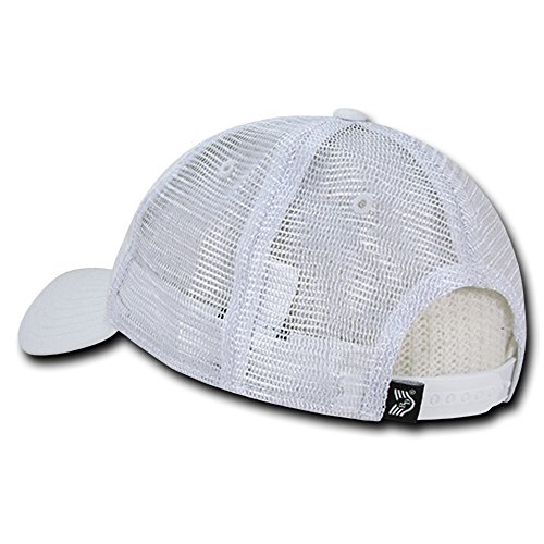 Soft Fit American Flag Embroidered Cotton Trucker Mesh Back Cap - United We Stand White