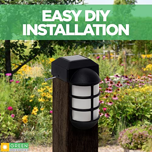 GreenLighting 4 Pack Marina Solar Post Cap Lights Metal Side Mount