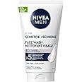 NIVEA MEN Sensitive Skin Face Wash, Soap-Free Gentle Face Cleanser with Chamomile and Vitamin E, Men's Face Wash for Sensitiv
