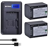 Batmax 2 Packs 2500mAh NP-FV70 NP FV70 NPFV70 Batteries&LCD USB Charger for Sony NP-FV50 FV30 HDR-CX230 HDR-CX150E HDR-CX170 CX300 Z1 and More
