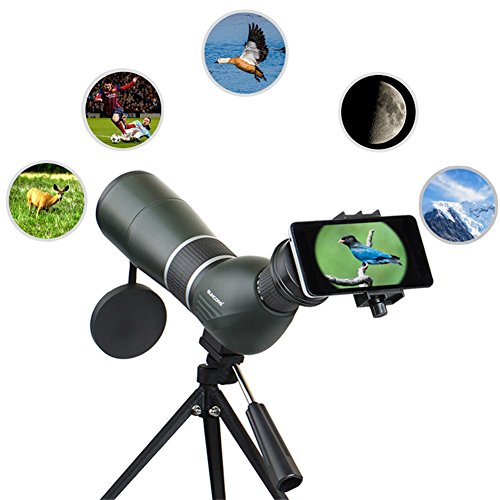 Spotting Scopes Monocular Telescope Waterproof Telescope 15-45X60 Zoom Monocular 45 Degree Angled Telescope for Birding Hunting Target Shooting with Portable Tripod