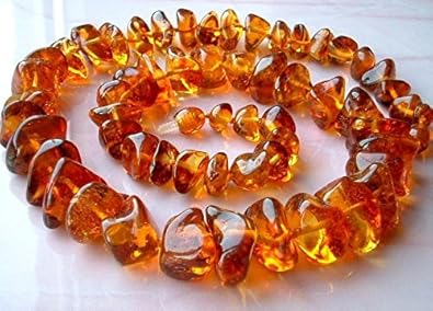 Ambermilana BERNSTEIN KETTE HALSKETTE ECHTE BALTISCHE BERNSTEIN