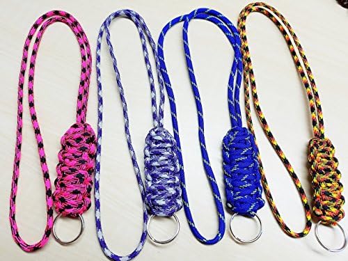 ID badge paracord lanyard king cobra weave with keyring - Choose your color!! - name tag - keychain - USA Handmade - Ready to ship
