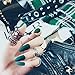 editTime 24PCS Solid Colors Stiletto False Nails Extra Long Acrylic Gradient Color Glossy Coffin Ballerina Press on Nails French Fake Nails Tips(Matte Green)