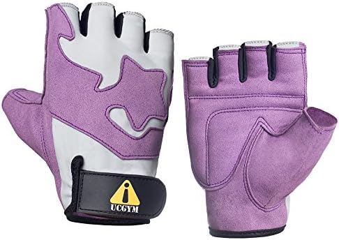 UCgym Women Purple UC Stars WORKOUT GLOVES - Great for Gym, Weight Lifting, Crossfit, Cycling (Large)