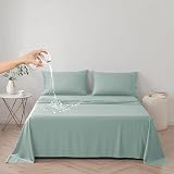 DUJUIKE Waterproof Bed Sheet Cover Queen 200x230 cm Green view 1