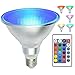 PAR38 Led Floodlight Bulb RGB Color Changing Light Bulb with Remote Control, Kuniwa Spotlight E26 20W Dimmable Light Bulb, IP65 Waterproof Light Screw