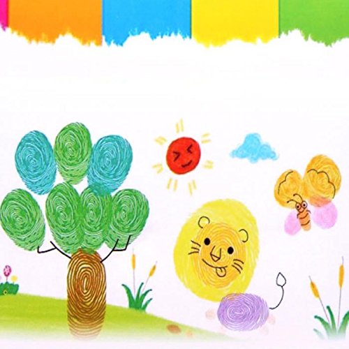 LOVOUS 20 Colors Rainbow Craft Finger Ink pads for Rubber Stamps Card Making Preschool Kids Finger Painting Training Washable Ink Pad Non-toxic - Thumbnail 3