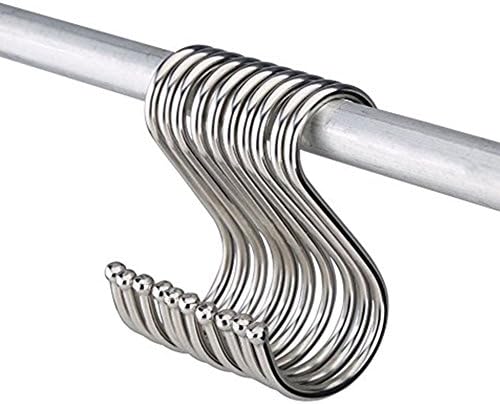 JINHEZO Larger Round S Shaped Hooks in Polished Stainless Steel Metal 10 Pack
