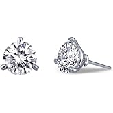 Lafonn Classic Sterling Silver Platinum Plated Lassire Simulated Diamond Earrings (0.92 CTTW)